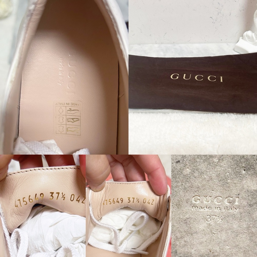Authentic Gucci Web Striped Peggy Platform Sneakers 37.5 - Picture 13 of 13